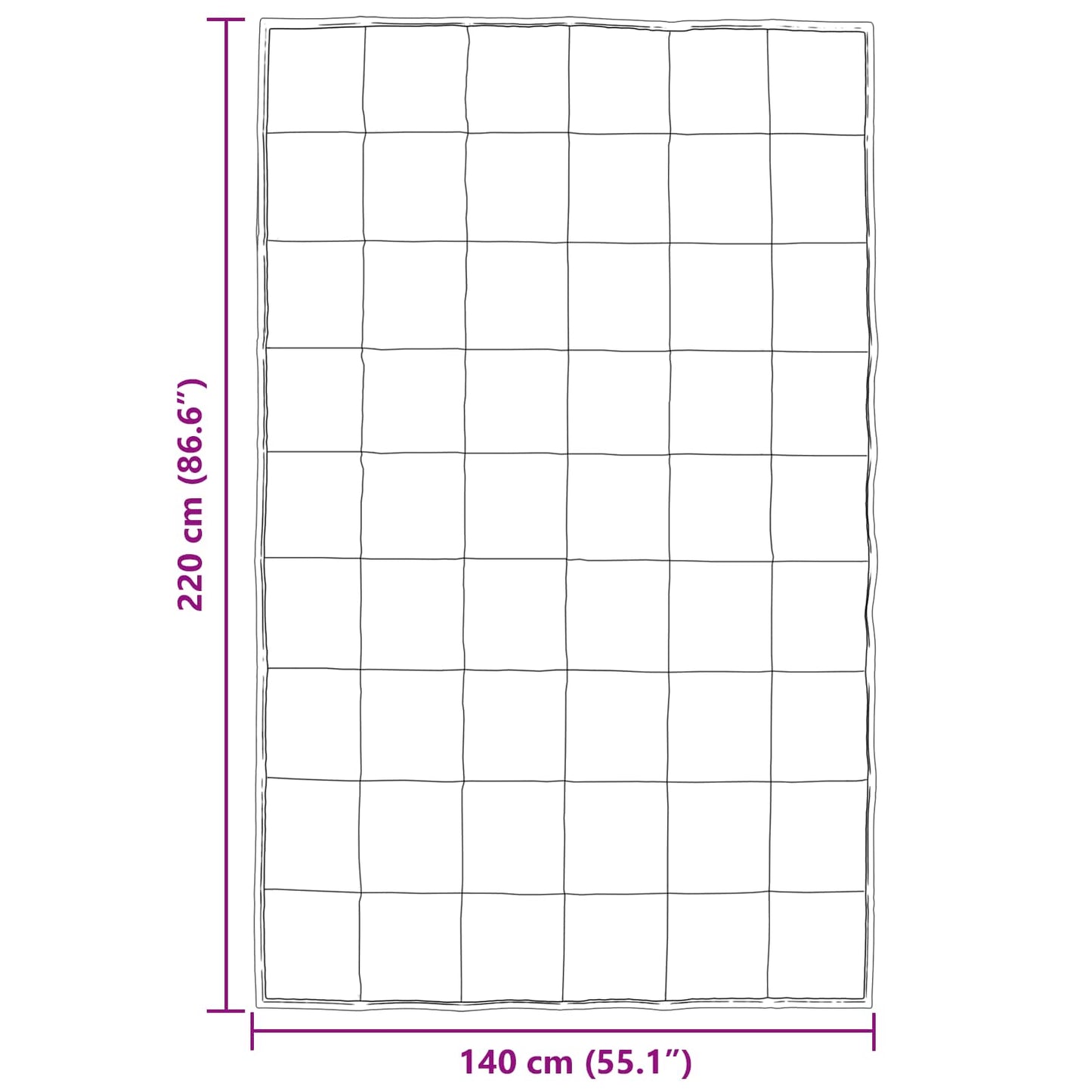 vidaXL Καλοκαιρινό Παπλωματοθήκη Μαύρο 140 x 220 cm