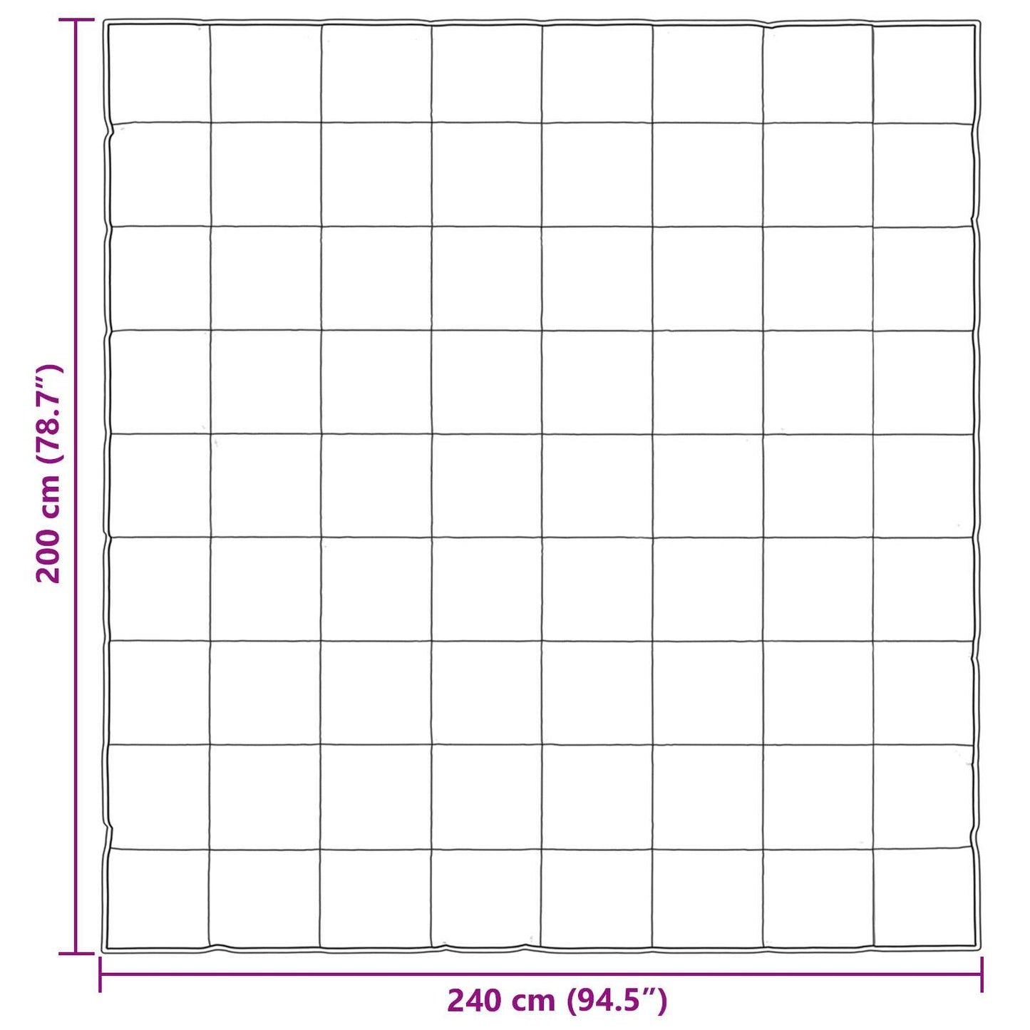 vidaXL Καλοκαιρινό Παπλωματοθήκη Ασημί 240 x 200 cm