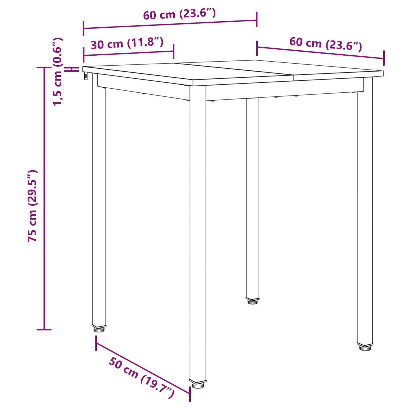 vidaXL Τραπεζαρίες ΜΕΤΑΛΛΟ
