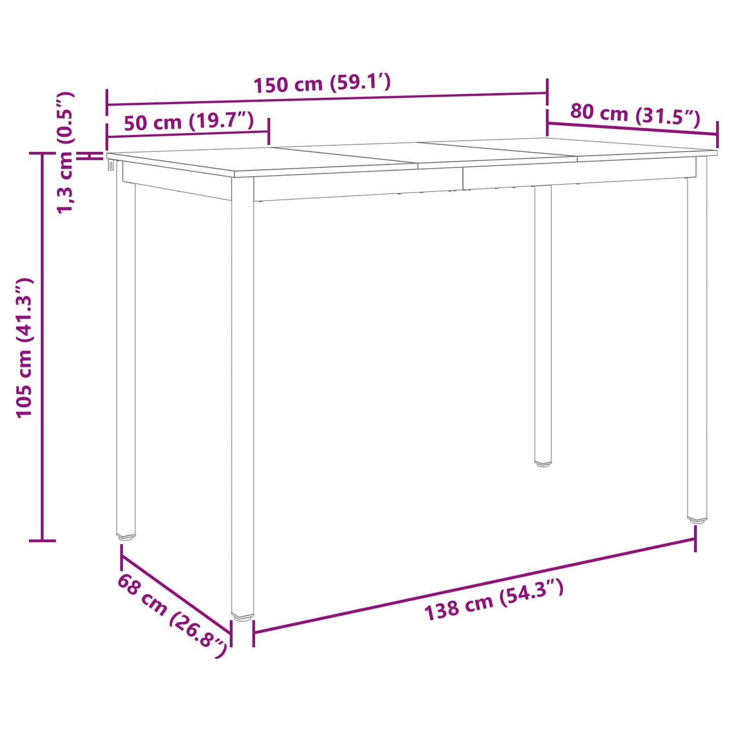 vidaXL Τραπεζαρίες Επεξεργασμένο ξύλο