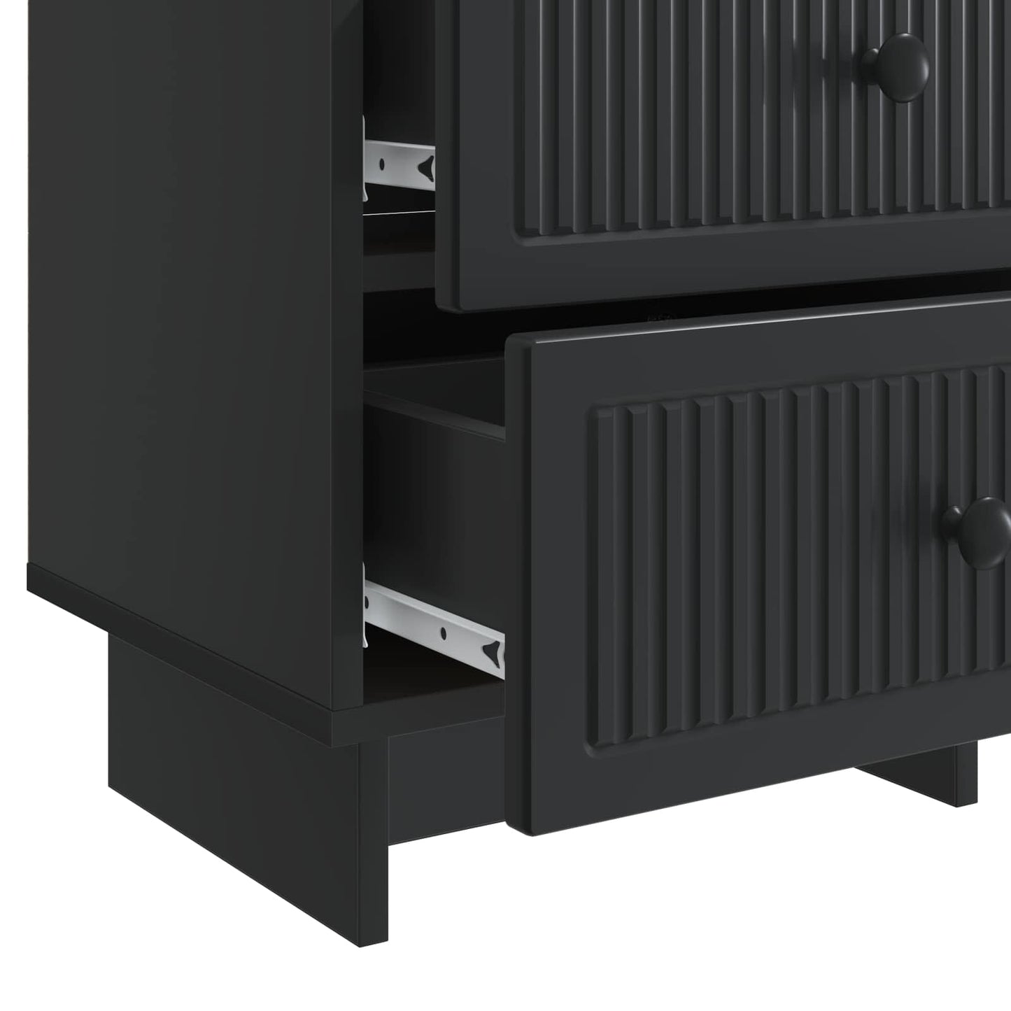 vidaXL Κομοδίνο 2 τμχ. Μαύρο 43 x 34,5 x 47,5 εκ Επεξεργασμένο Ξύλο