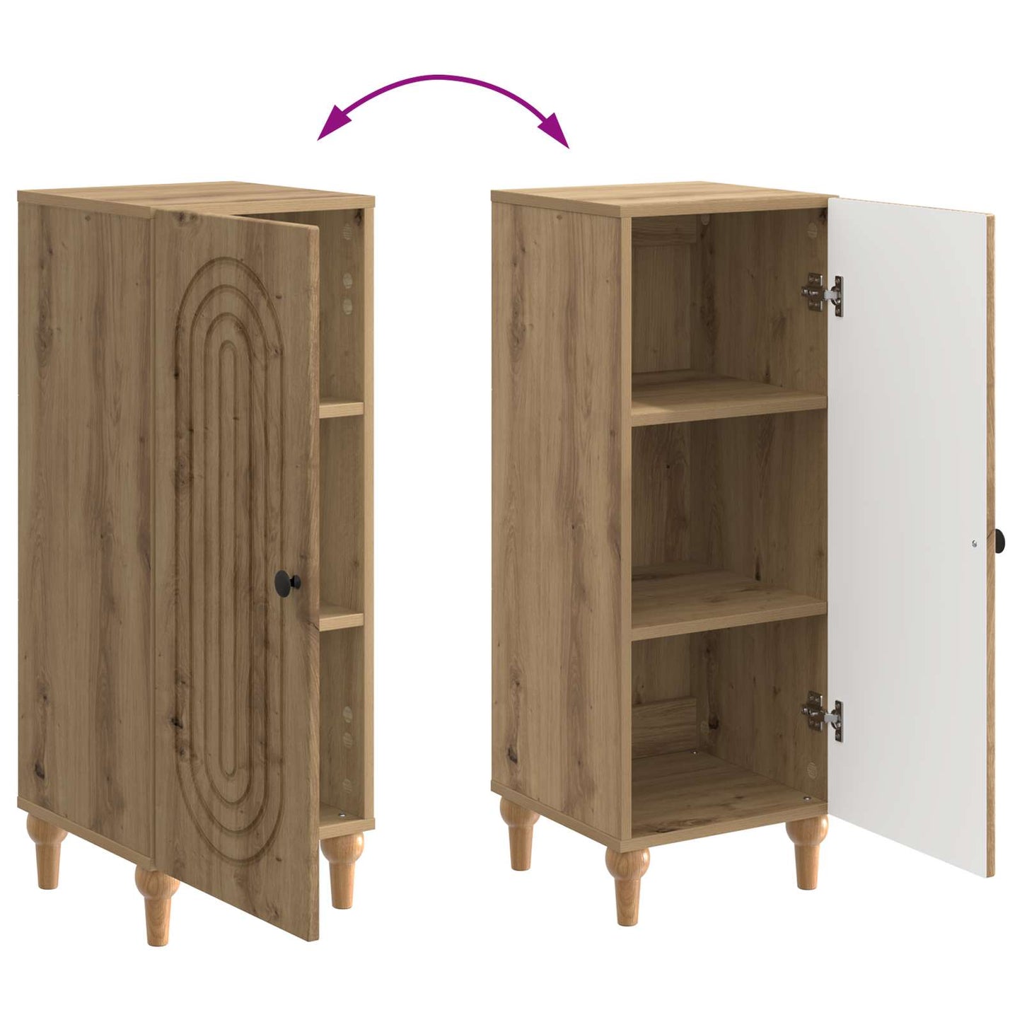 vidaXL Πλαϊνό γραφείο Artisan Δρυς 33 x 34,5 x 90 εκ
