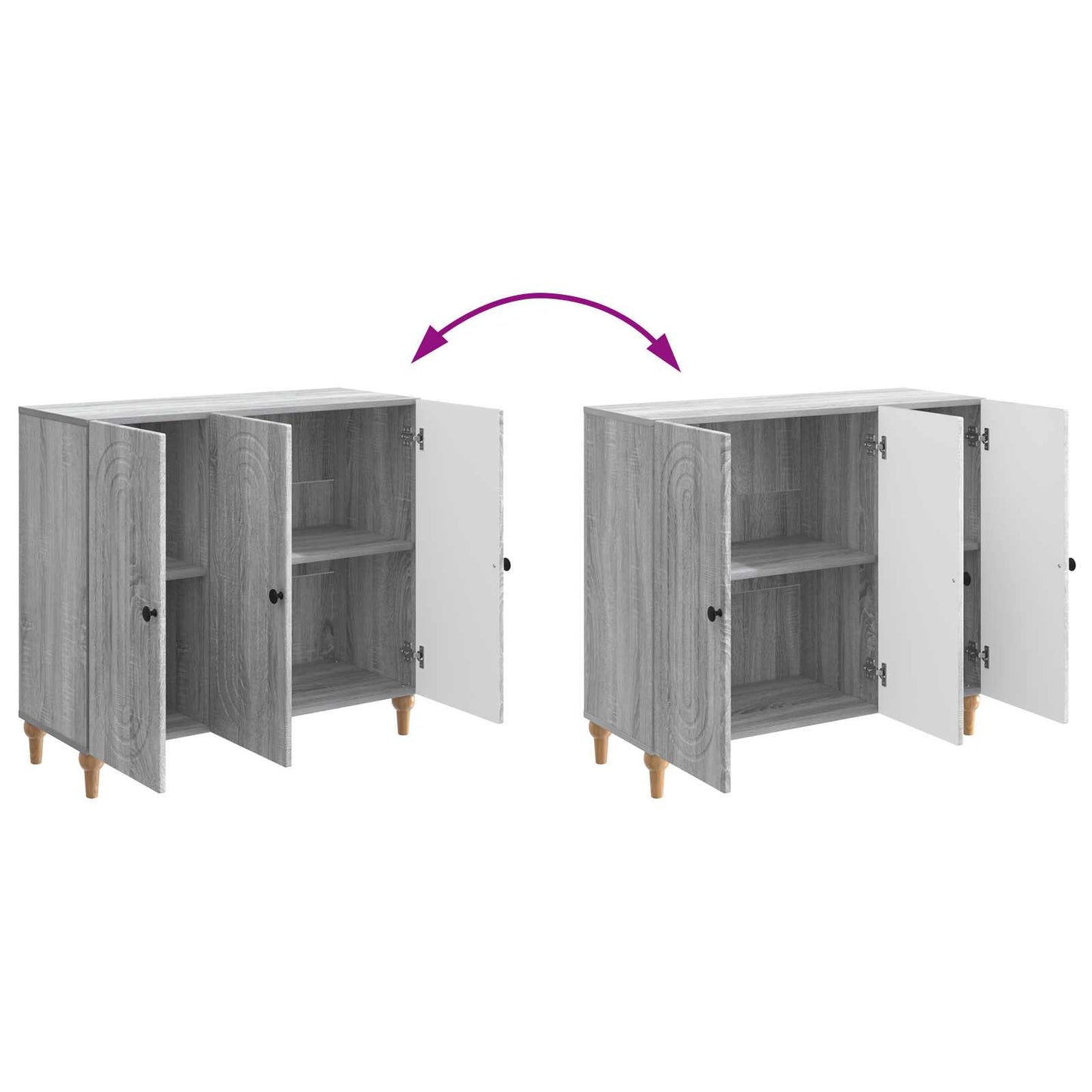 vidaXL Πλαϊνό γραφείο Γκρι Sonoma 89 x 34,5 x 80 εκ Επεξεργασμένο Ξύλο
