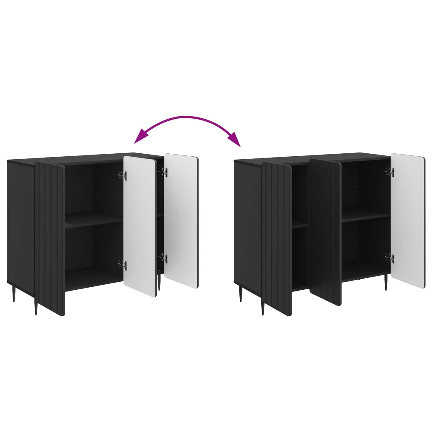 vidaXL Πλαϊνό γραφείο Μαύρο 89 x 34,5 x 82 εκ. Επεξεργασμένο Ξύλο