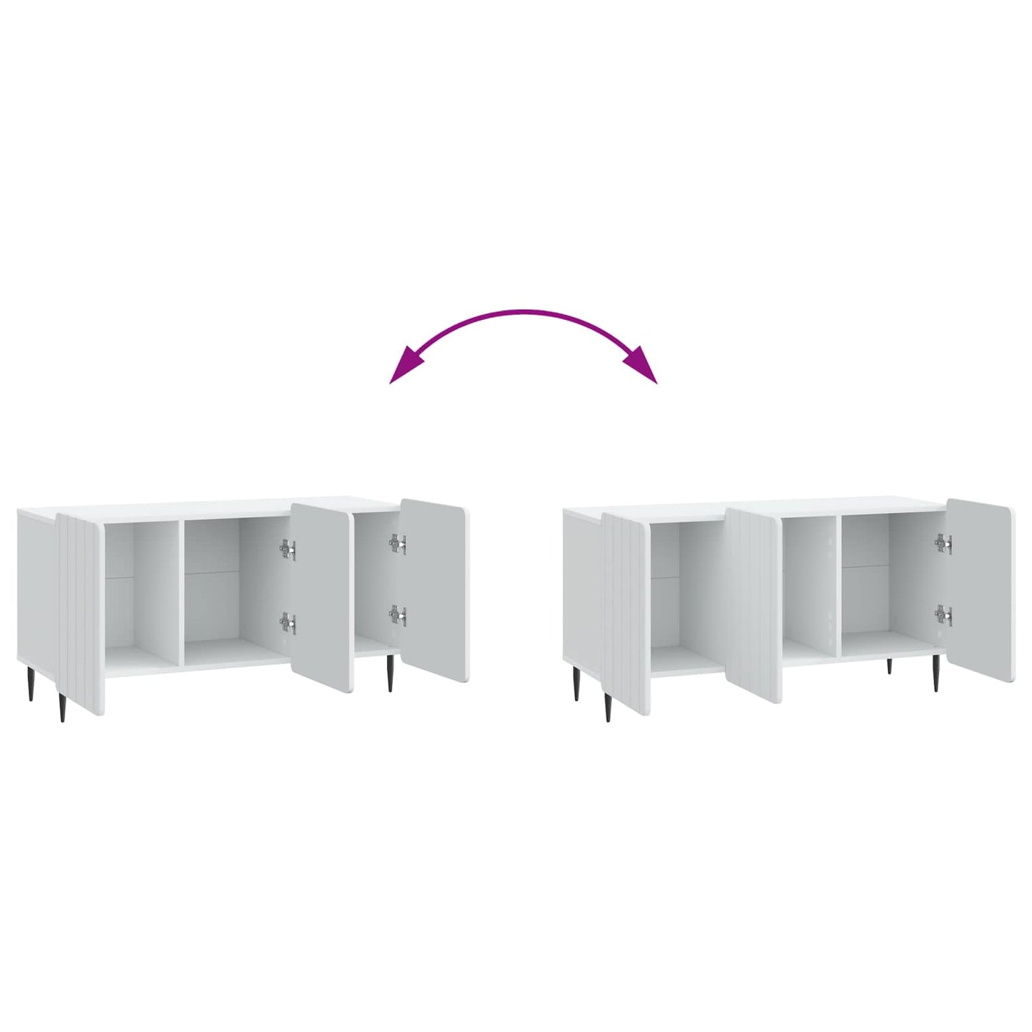 vidaXL Ντουλάπι TV Λευκό 99 x 34,5 x 52 cm Επεξεργασμένο Ξύλο