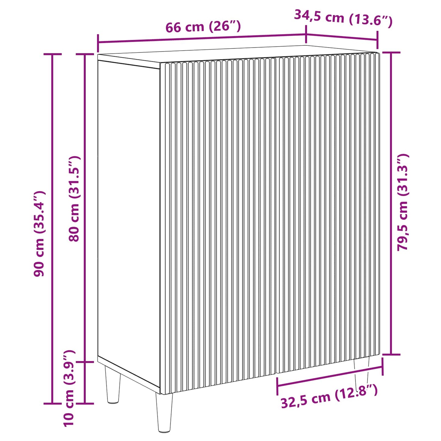 vidaXL Πλαϊνό γραφείο Παλαιωμένο ξύλο 66 x 34,5 x 90 εκ