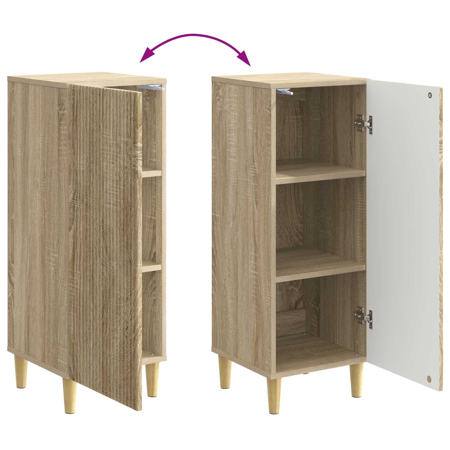 vidaXL Πλαϊνό γραφείο Sonoma Δρυς 33 x 34,5 x 90 εκ Επεξεργασμένο Ξύλο