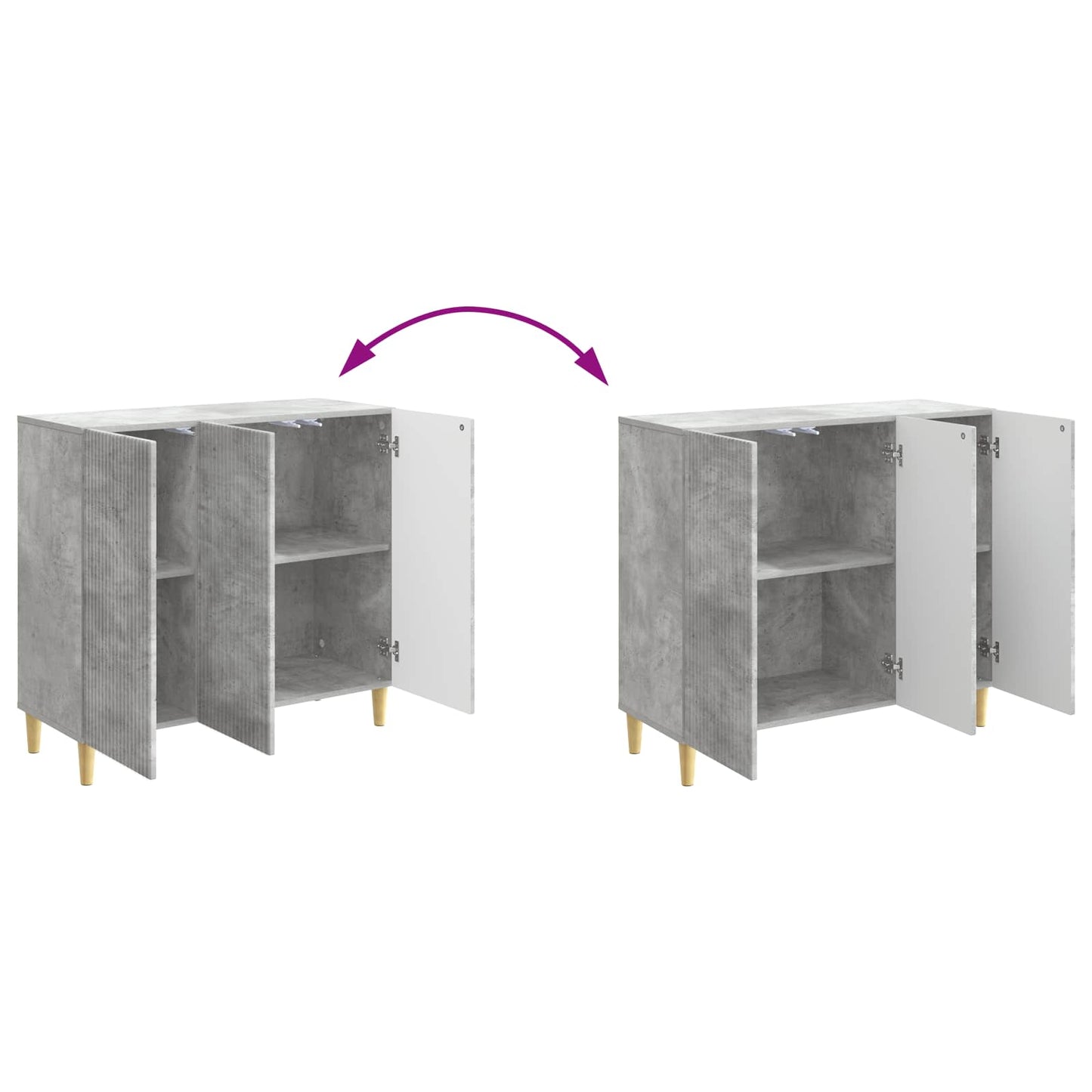vidaXL Πλαϊνό γραφείο Γκρι Σκυροδέματος 89 x 34,5 x 80 εκ
