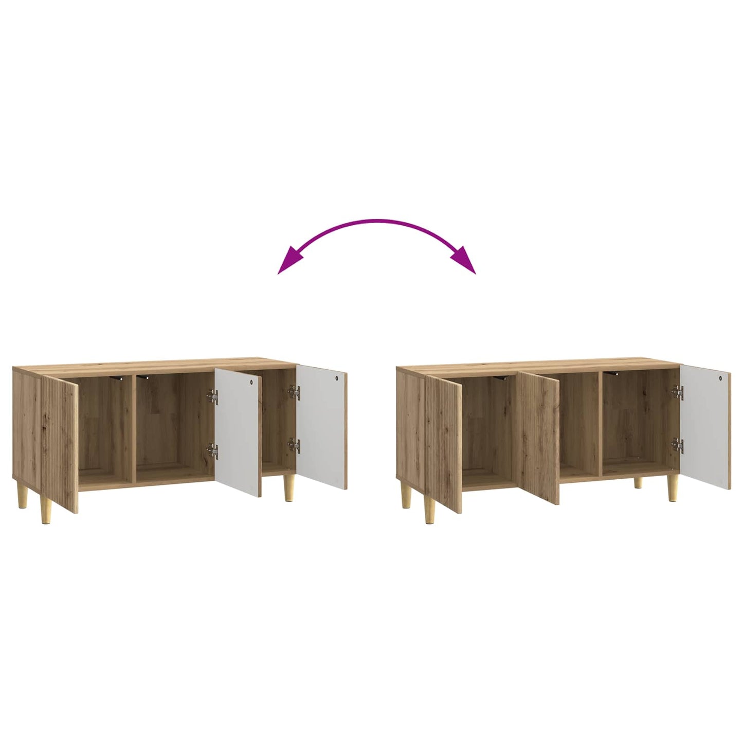 vidaXL Ντουλάπι TV 99 x 34,5 x 50 εκ. Artisan Δρυς Επεξεργασμένο Ξύλο