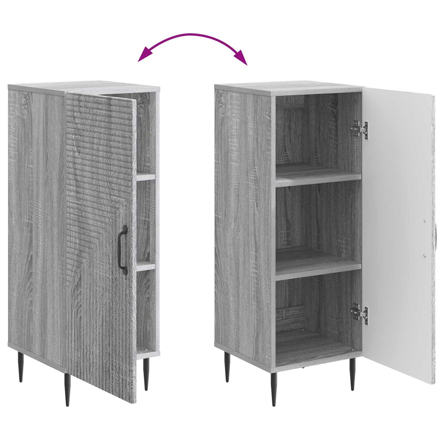 vidaXL Πλαϊνό γραφείο Γκρι Sonoma 33 x 34,5 x 89,5 εκ