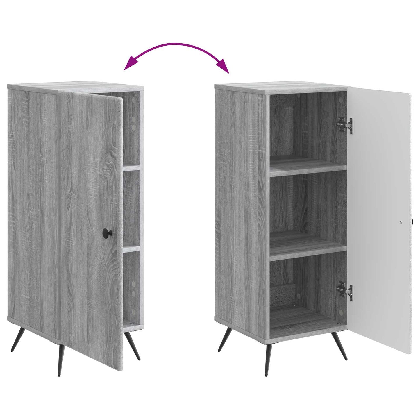 vidaXL Πλαϊνό γραφείο Γκρι Sonoma 33 x 34,5 x 90 εκ Επεξεργασμένο Ξύλο