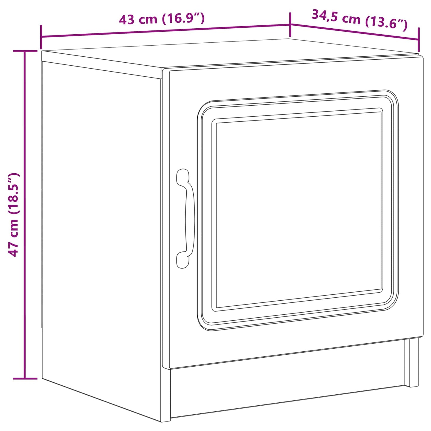 vidaXL Κομοδίνο Sonoma Δρυς 43 x 34,5 x 47 εκ. Επεξεργασμένο Ξύλο