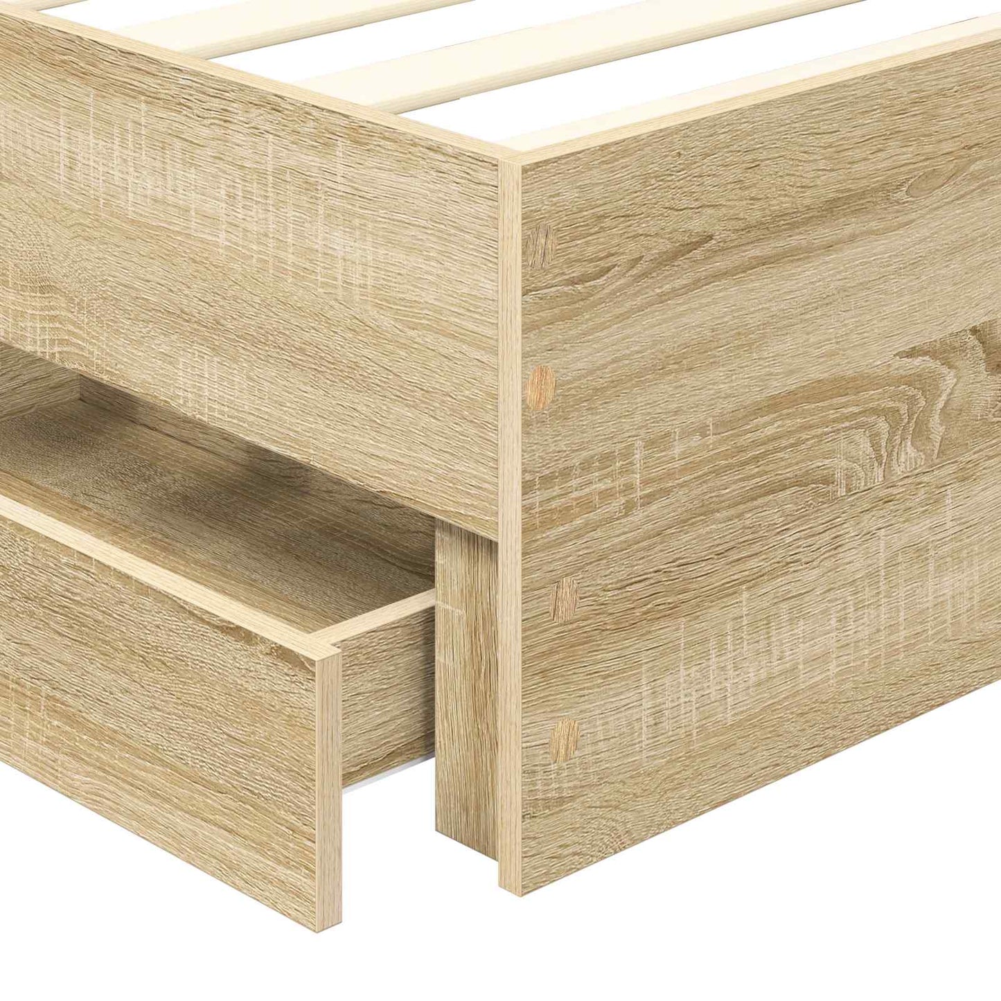 vidaXL Σκελετός Κρεβατιού Δρύς Sonoma 90 x 200 cm Μηχανήματος Ξύλο