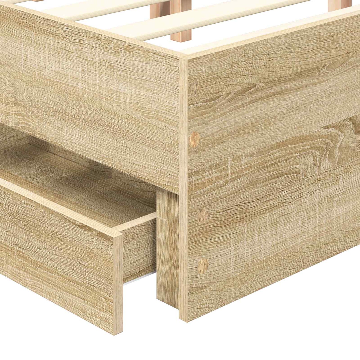 vidaXL Σκελετός Κρεβατιού Δρύς Sonoma 120 x 200 cm Μηχανήματος Ξύλο