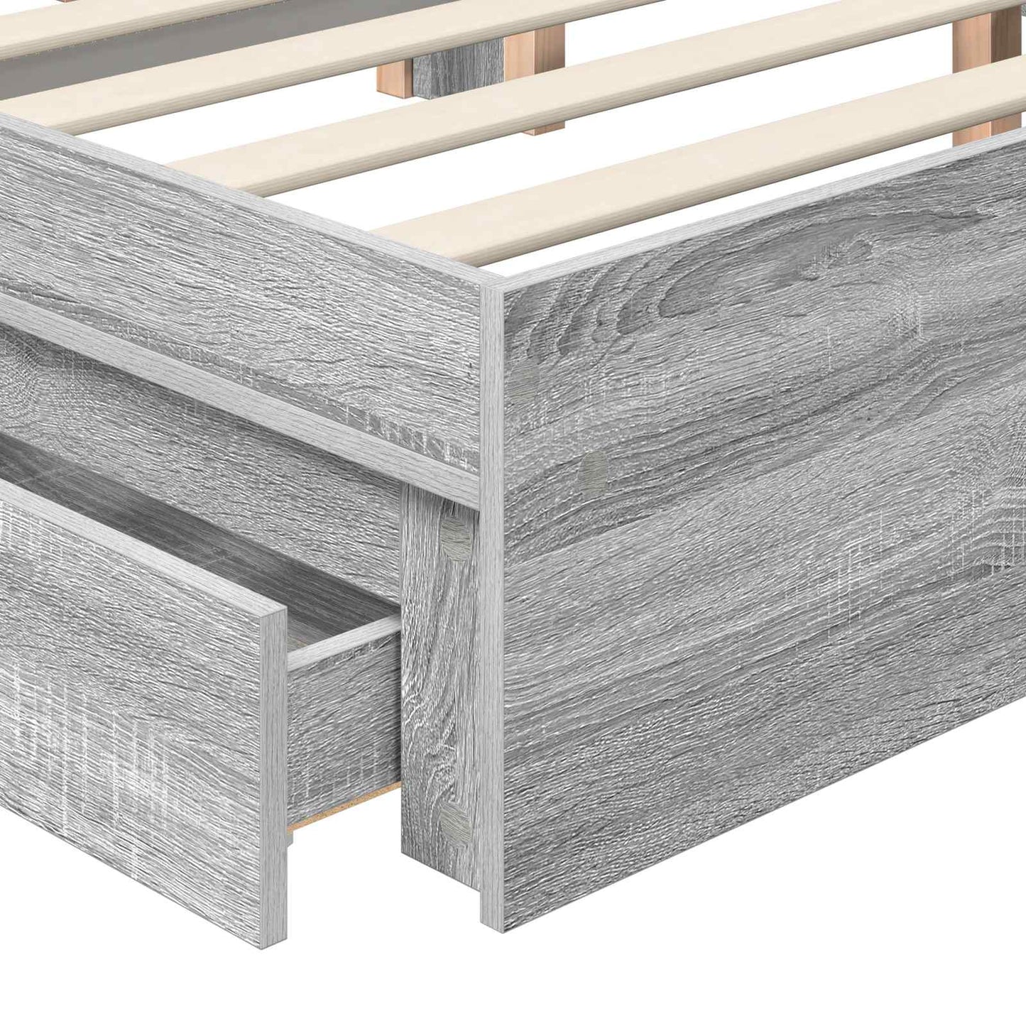 vidaXL Κρεβάτι Αποθήκης Γκρίζο Σονομα 200 x 200 cm Επεξεργασμένο Ξύλο