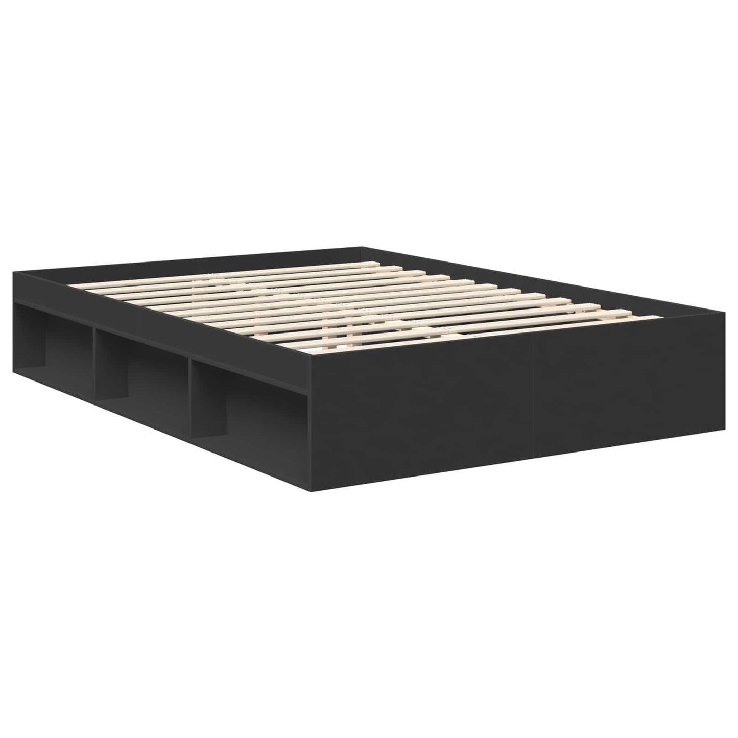 vidaXL Σκελετός Κρεβατιού Μαύρο 135 x 190 cm Στερεά ξυλεία πεύκου