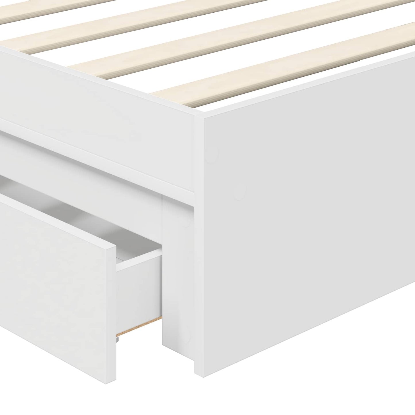 vidaXL Κρεβάτι Αποθήκης Λευκό 90 x 200 cm Επεξεργασμένο ξύλο