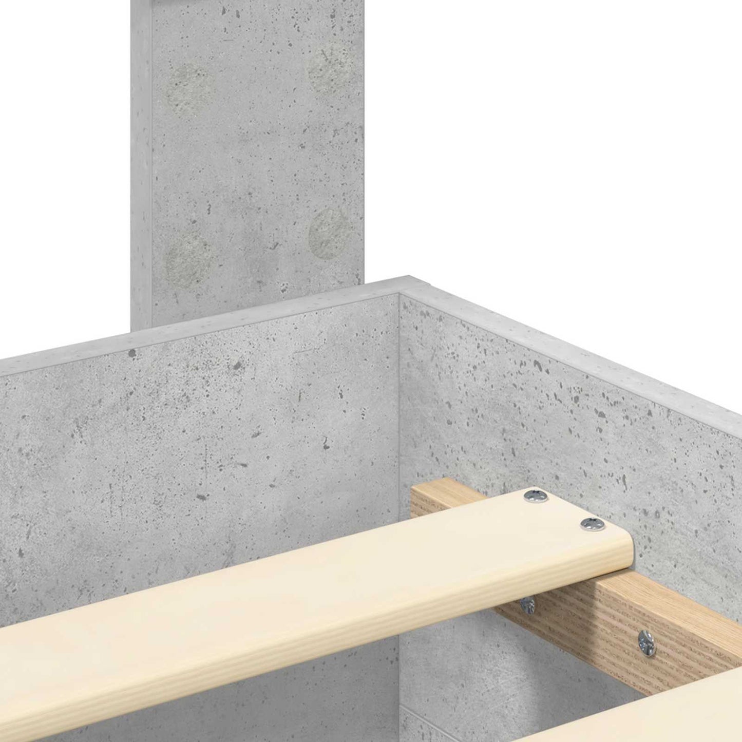 vidaXL Σκελετός Κρεβατιού με κεφαλάρι Σκυρόδεμα Γκρι 135 x 190 cm