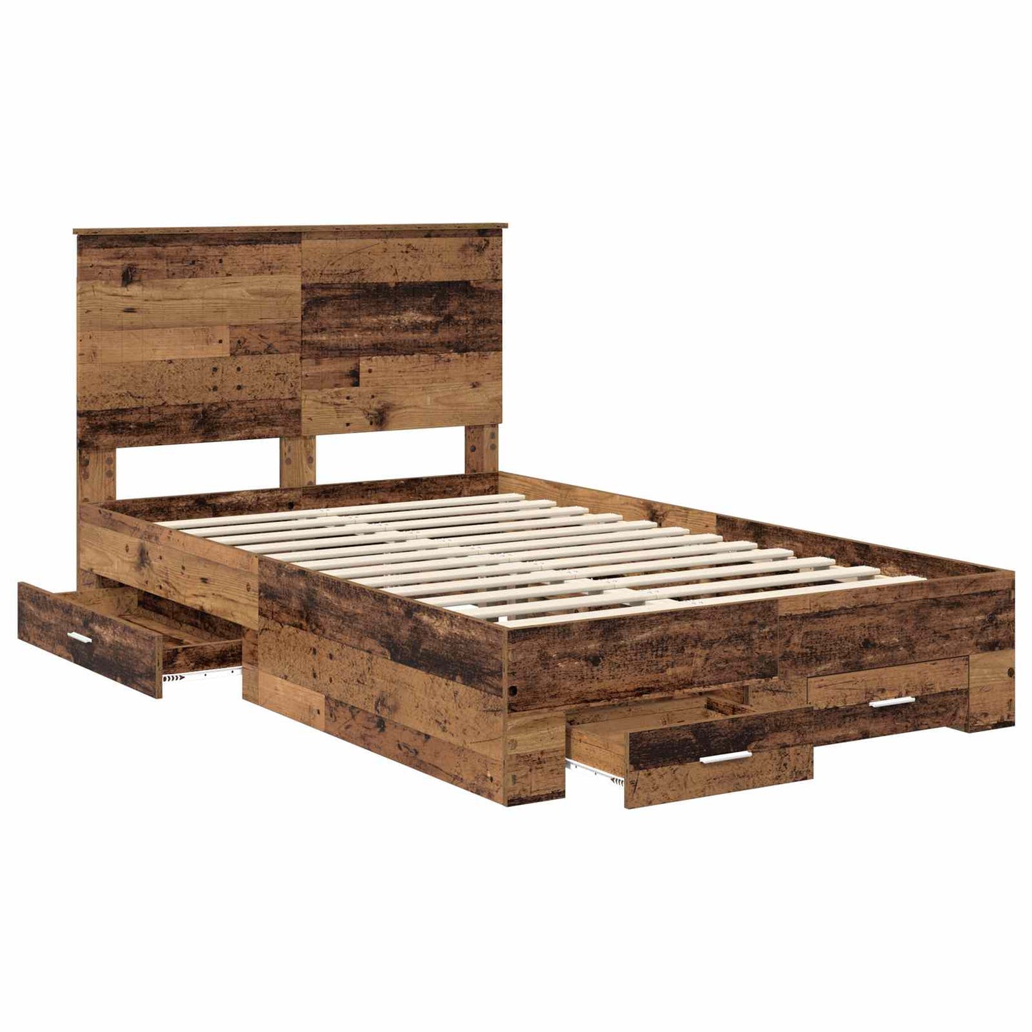 vidaXL Σκελετός Κρεβατιού Παλιό ξύλο 120 x 190 cm Επεξεργασμένο Ξύλο