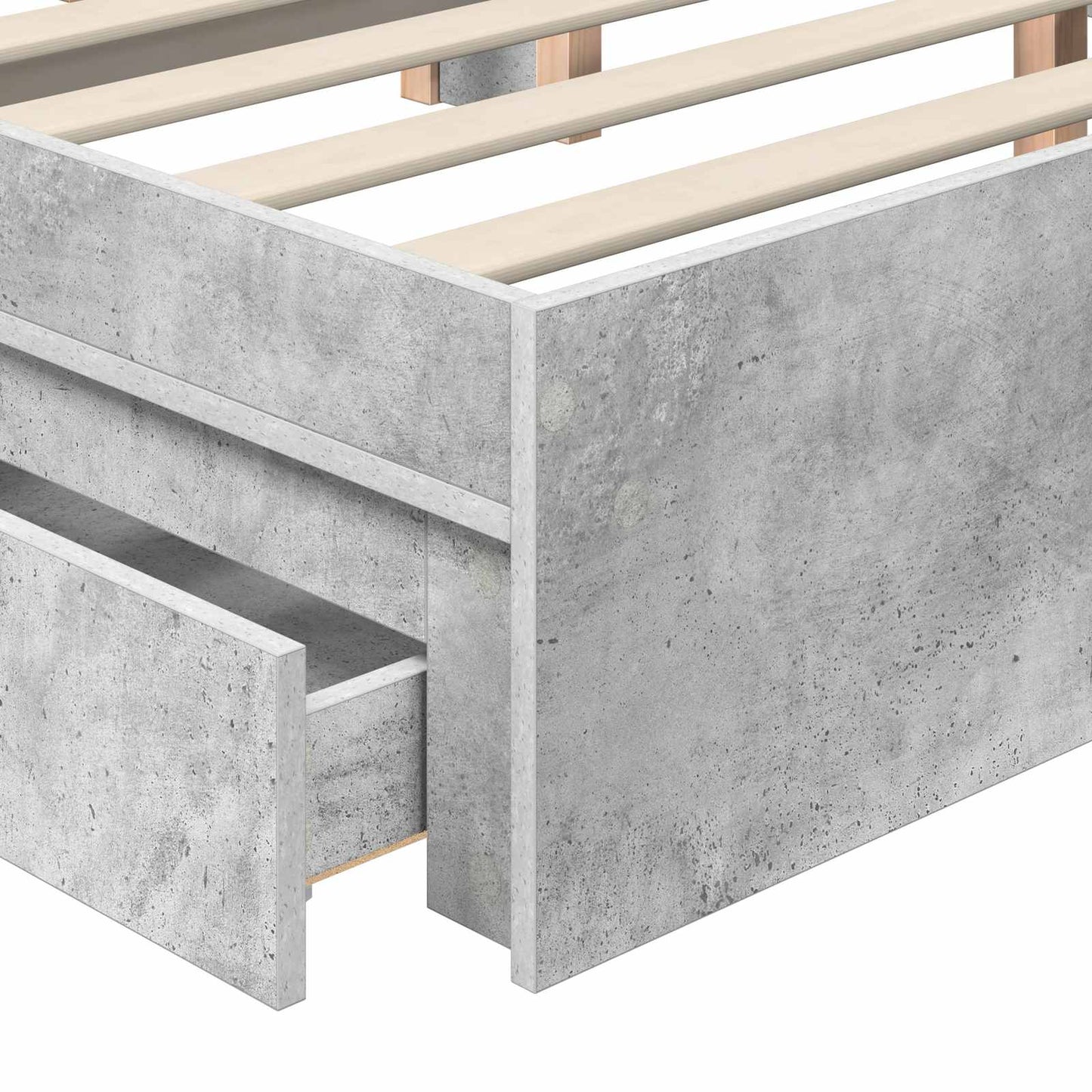 vidaXL Κρεβάτι Αποθήκης Σκυρόδεμα Γκρι 150 x 200 cm Επεξεργασμένο ξύλο
