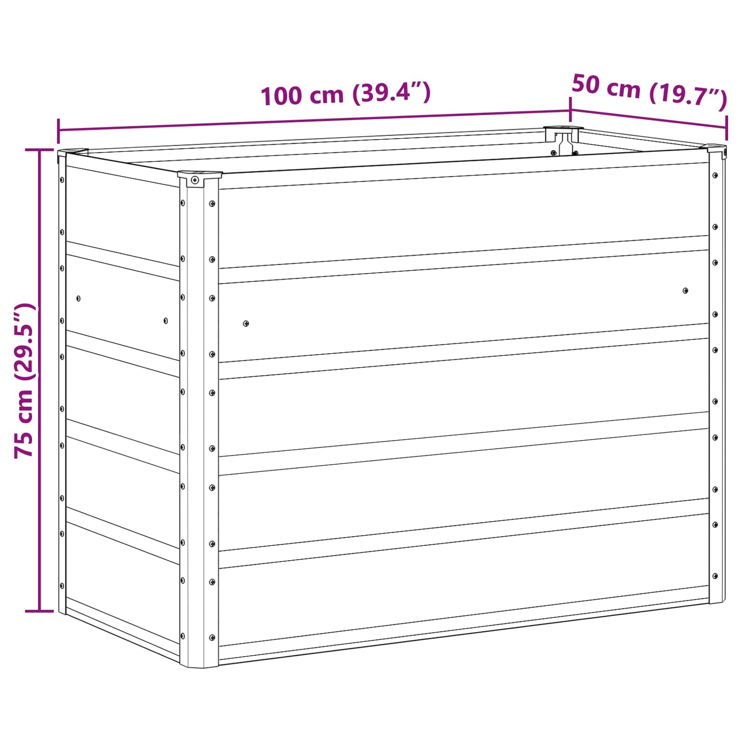 vidaXL Γλάστρα Παστέλ Πράσινο 100 x 50 x 77 εκ Επικαλυμμένος Χάλυβας