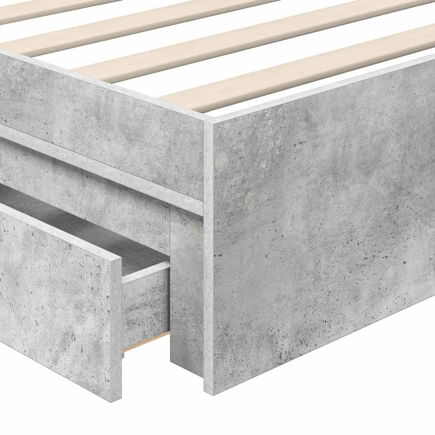 vidaXL Κρεβάτι Αποθήκης Σκυρόδεμα Γκρι 90 x 190 cm Επεξεργασμένο ξύλο