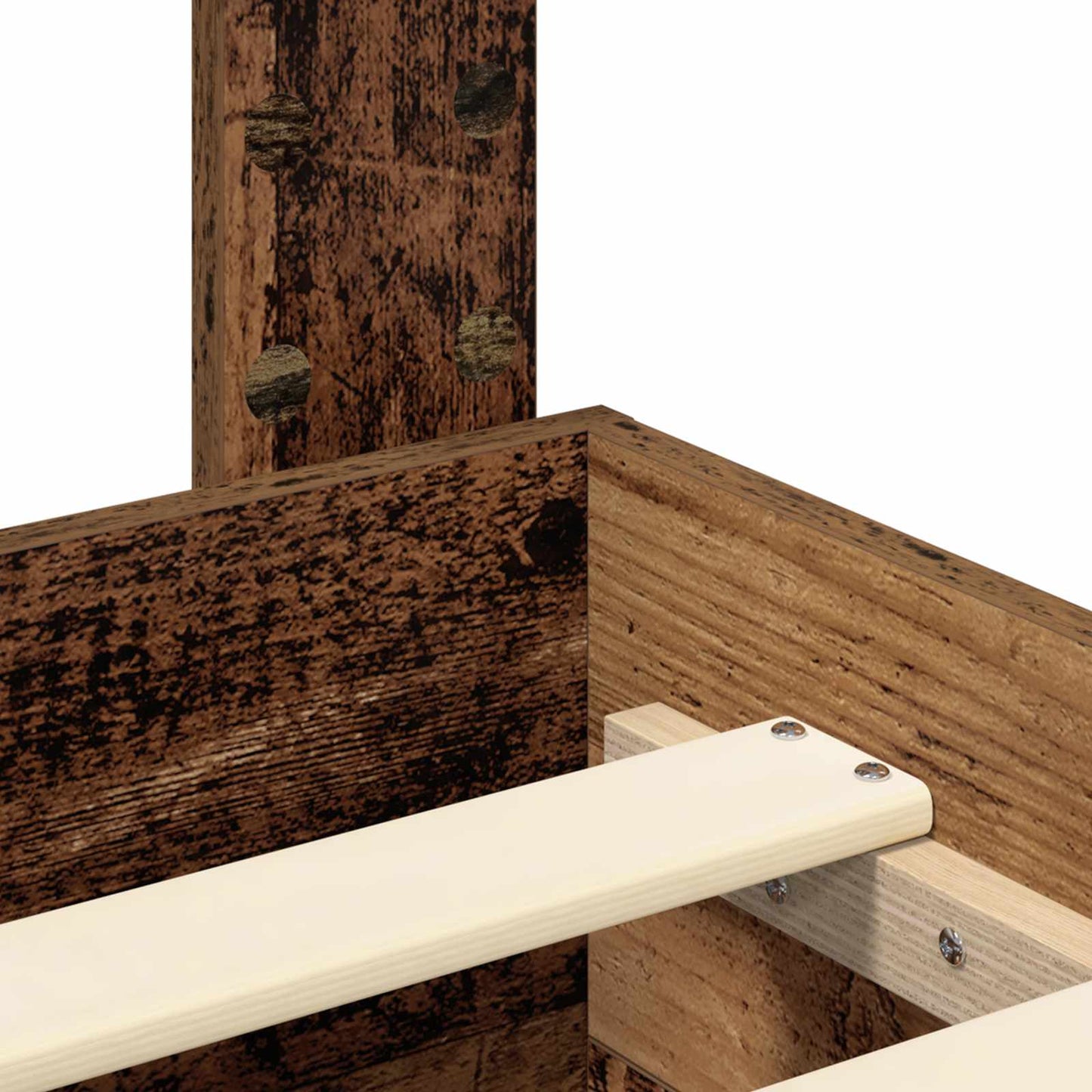 vidaXL Σκελετός Κρεβατιού Παλιό ξύλο 135 x 190 cm Επεξεργασμένο ξύλο