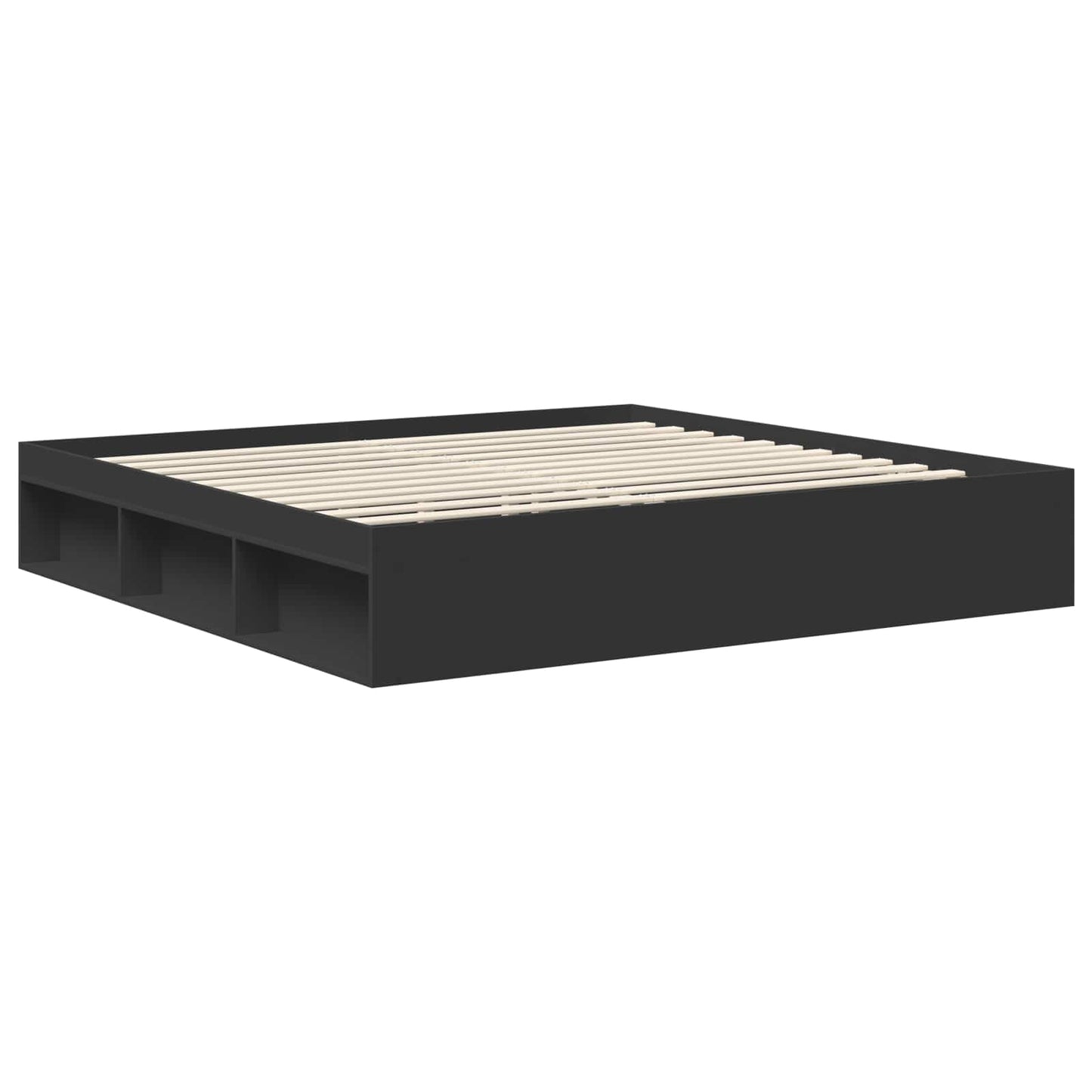 vidaXL Σκελετός Κρεβατιού Μαύρο 200 x 200 cm Στερεά ξυλεία πεύκου