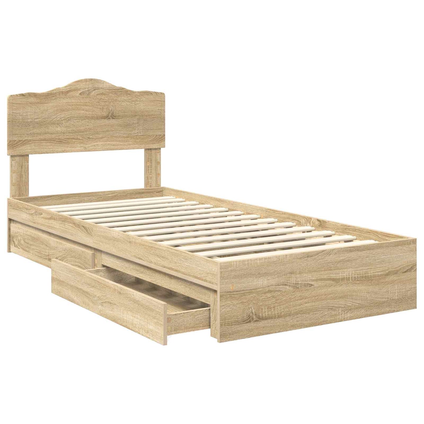 vidaXL Κρεβάτι Αποθήκης Δρύς Sonoma 90 x 190 cm Επεξεργασμένο ξύλο