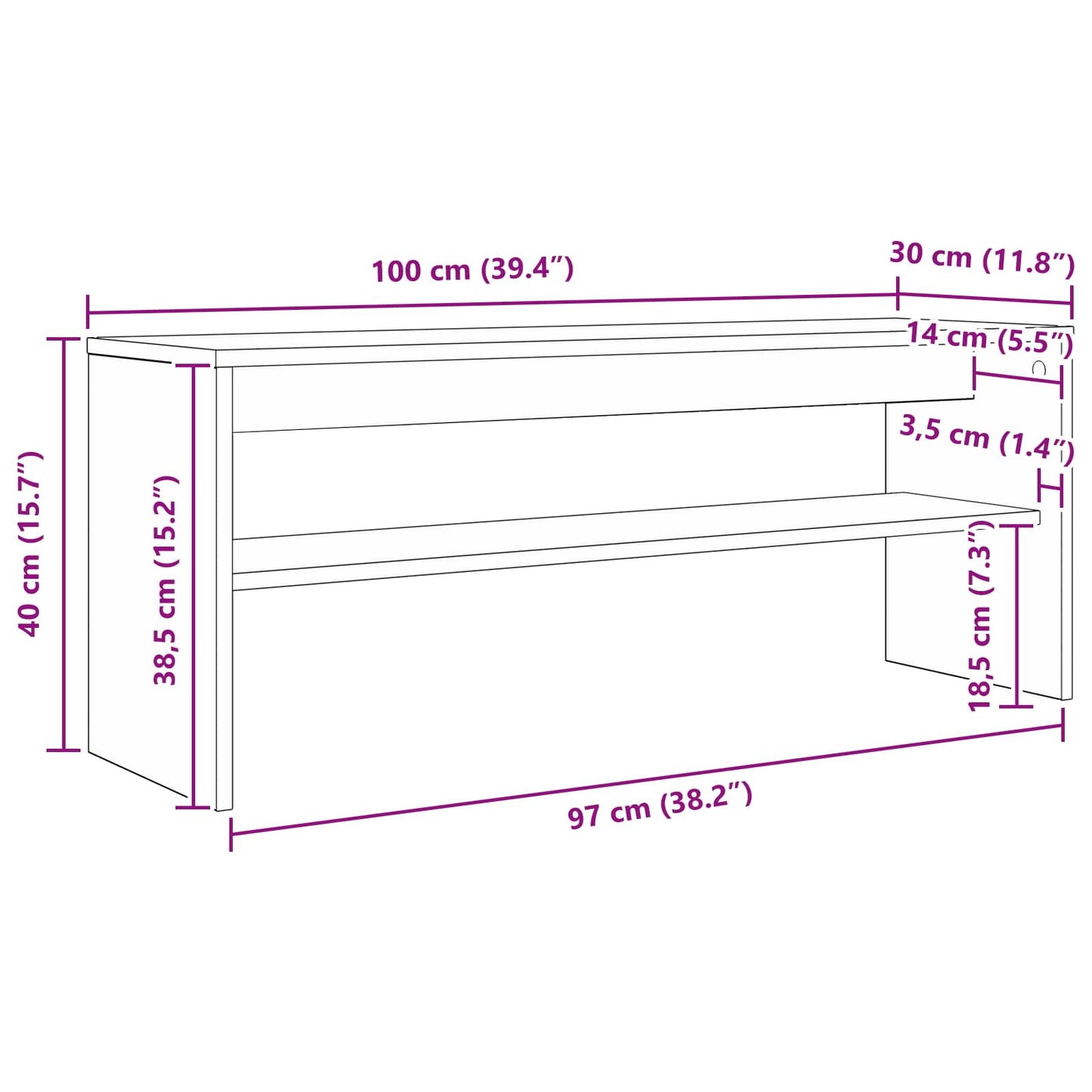 vidaXL Ντουλάπι TV 100 x 30 x 40 εκ Artisan Oak Επεξεργασμένο Ξύλο