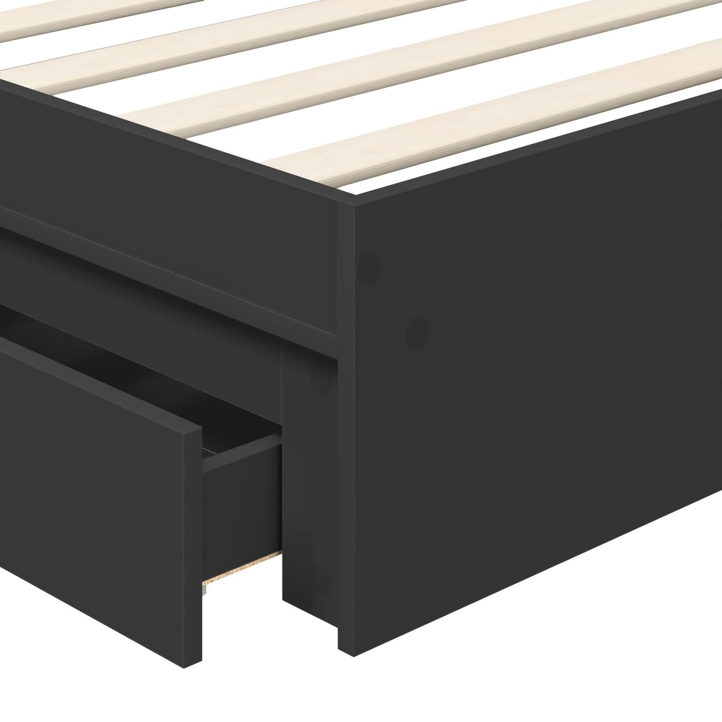 vidaXL Κρεβάτι Αποθήκης Μαύρο 70 x 190 cm Επεξεργασμένο ξύλο