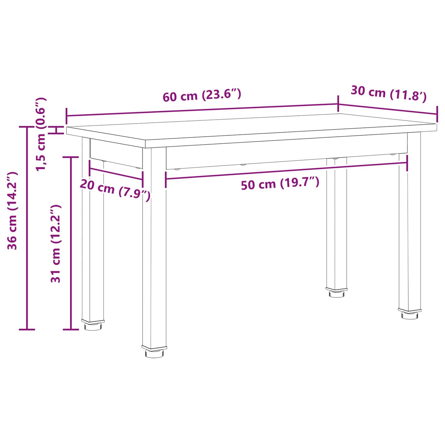 vidaXL Τραπεζάκι σαλονιού Φυσικό 60 x 30 x 36 cm Στερεά ξυλεία πεύκου