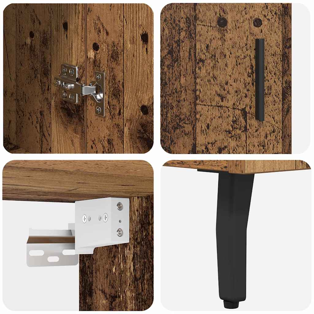 vidaXL Highboard 2 τμχ. Παλιό Ξύλο 69,5 x 34 x 180 εκ.