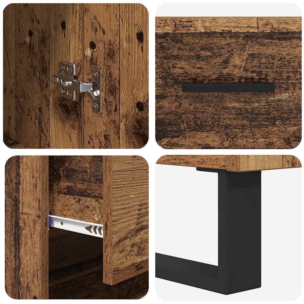 vidaXL Highboard με συρτάρι 2 pcs Παλιό ξύλο Επεξεργασμένο ξύλο