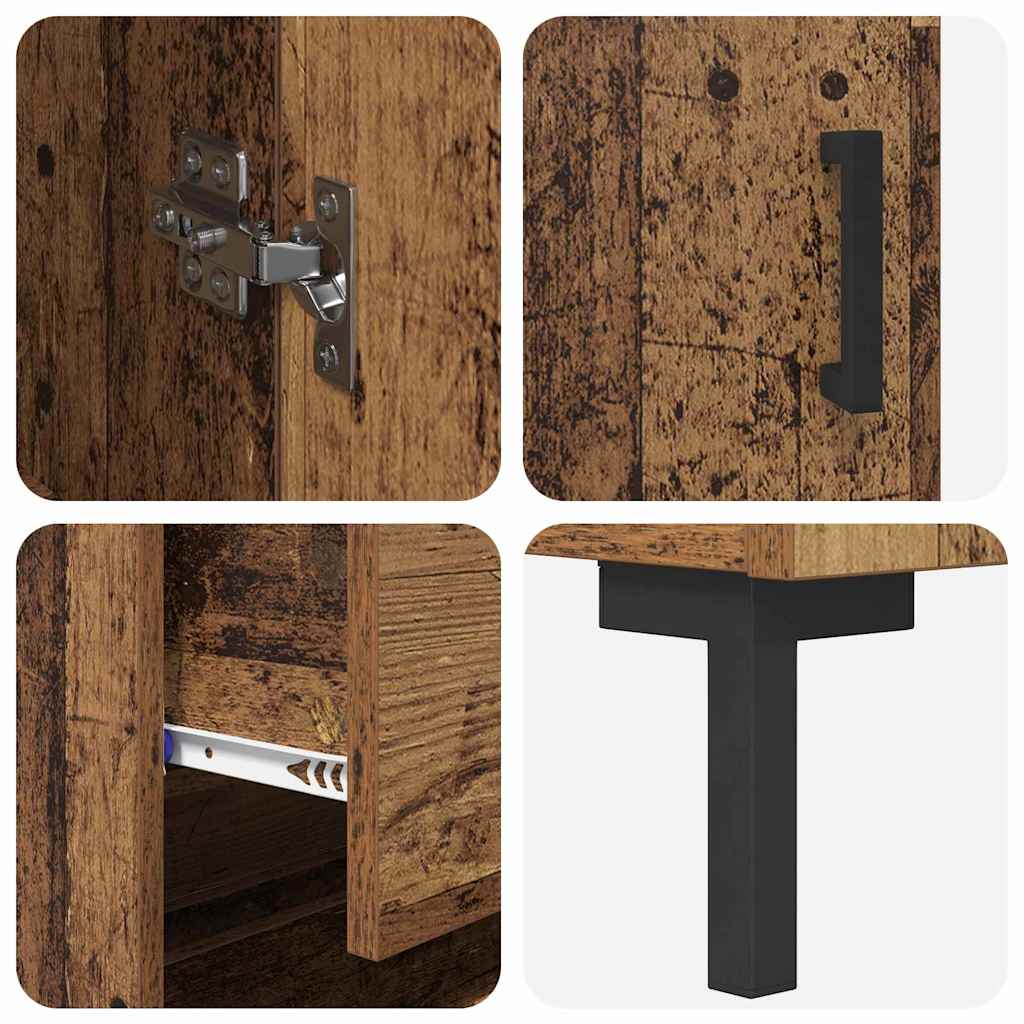 vidaXL Highboard με συρτάρι 2 pcs Παλιό ξύλο Επεξεργασμένο ξύλο