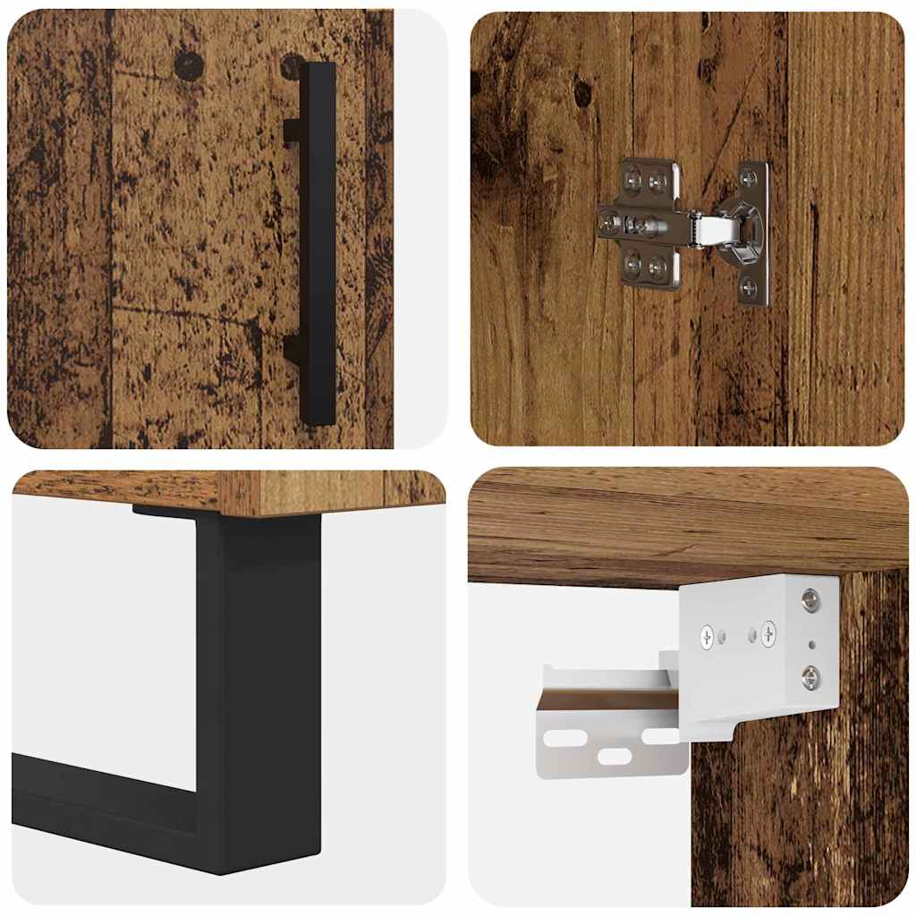 vidaXL Highboard Παλιό ξύλο 69,5 x 34 x 180 εκ. Επεξεργασμένο ξύλο