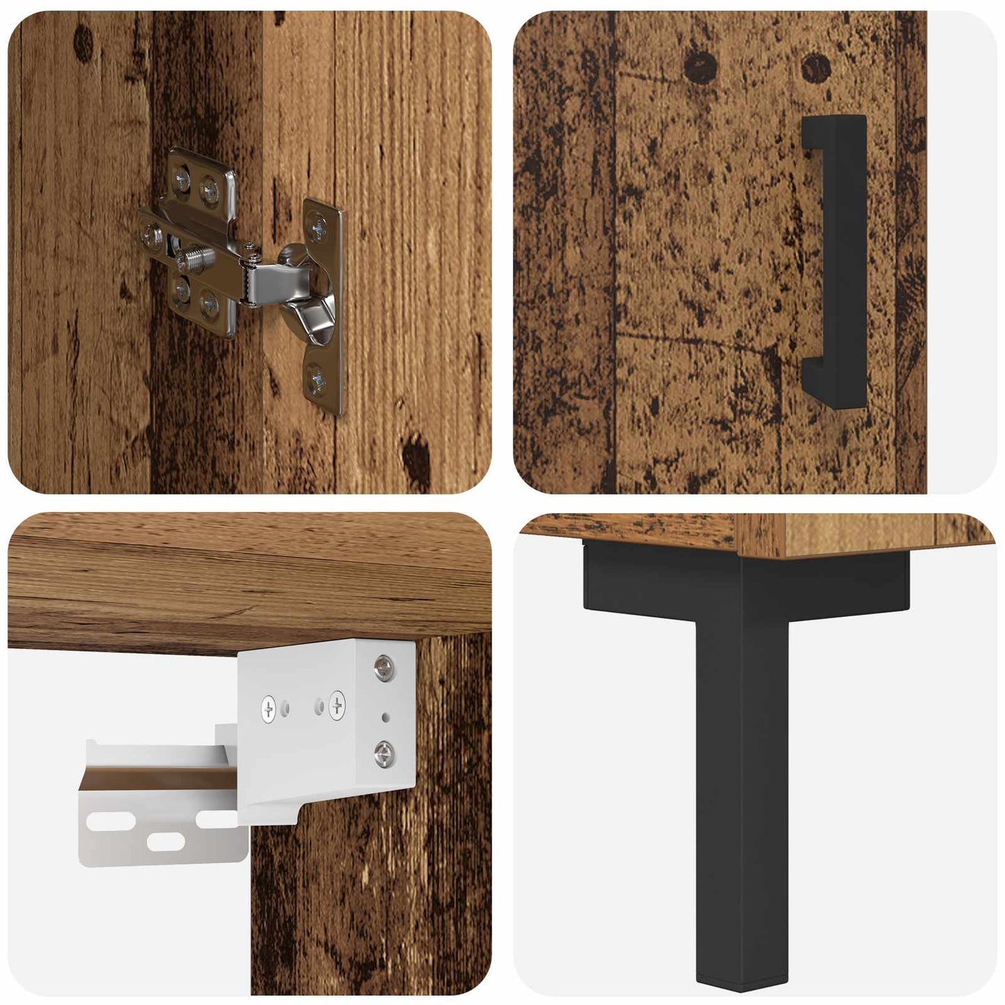 vidaXL Highboard Παλιό Ξύλο 69,5 x 34 x 180 εκ. Επεξεργασμένο ξύλο