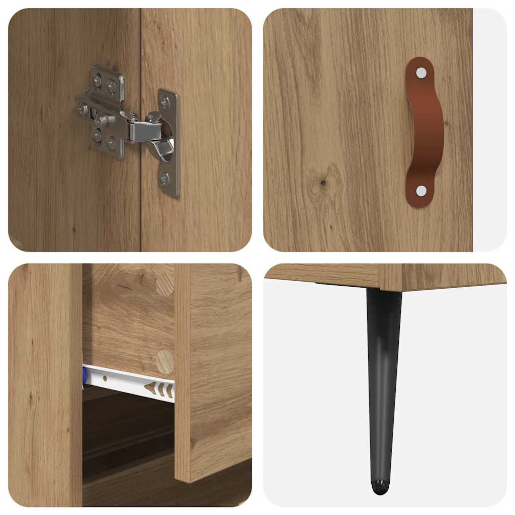 vidaXL Υψηλός Ντουλάπι με Ράφι 2 pcs Artisan Oak Επεξεργασμένο ξύλο