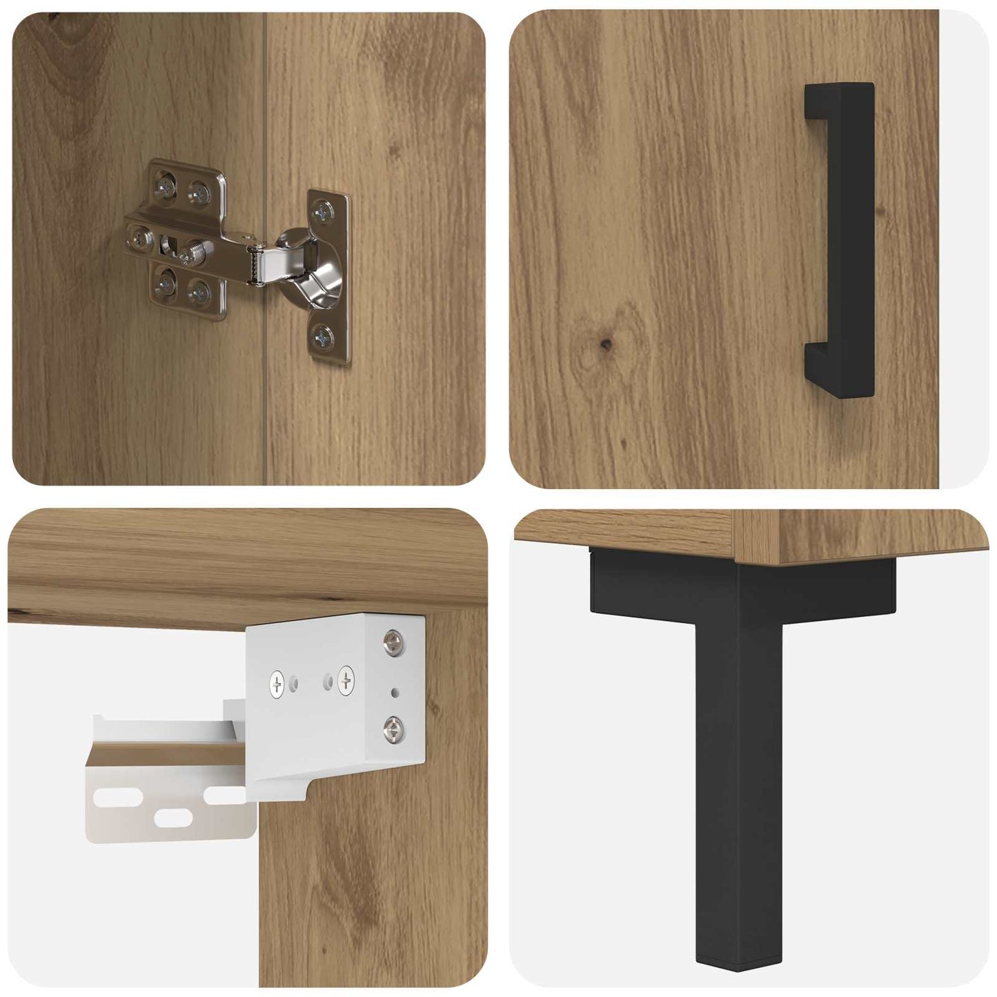 vidaXL Highboard Artisan Oak 69,5 x 34 x 180 εκ. Επεξεργασμένο ξύλο