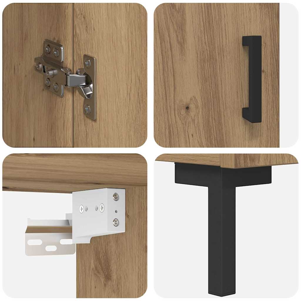 vidaXL Highboard 2 pcs Artisan Oak Επεξεργασμένο ξύλο