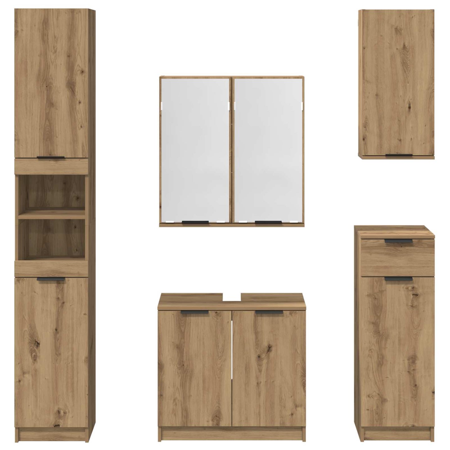 vidaXL Σετ Επίπλων Μπάνιου 5 τμχ. Artisan Oak 64,5 x 33,5 x 59 εκ.