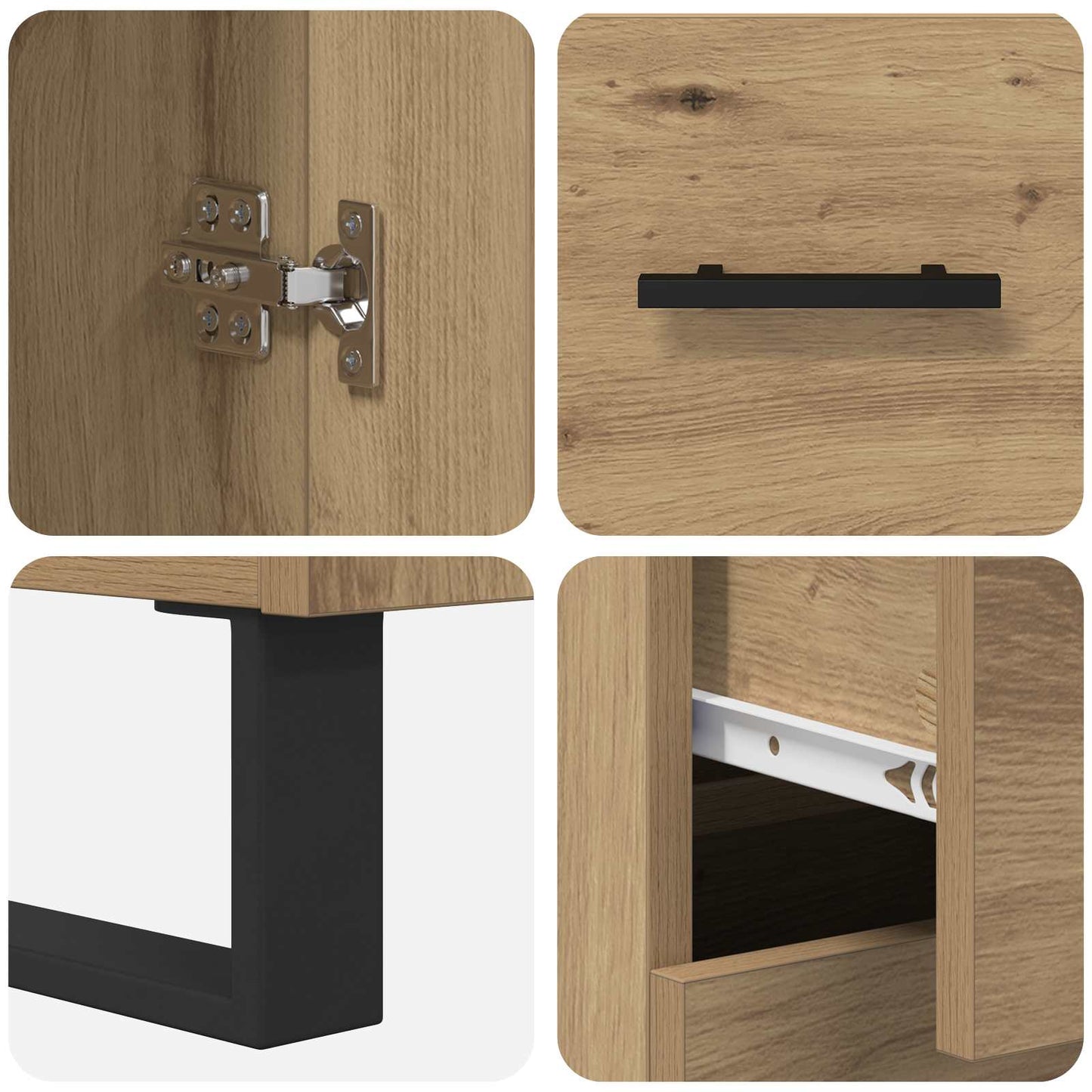 vidaXL Highboard 2 τμχ. Artisan Oak 69,5 x 34 x 180 εκ.