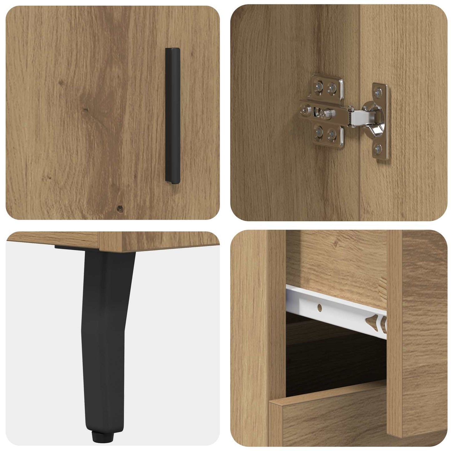 vidaXL Highboard 2 pcs Artisan Oak 69,5 x 34 x 180 εκ.