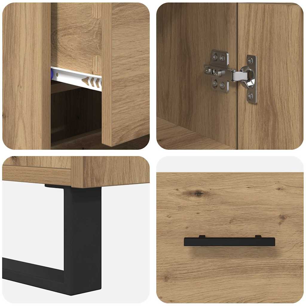 vidaXL Highboard Artisan Oak 34,5 x 34 x 180 εκ. Επεξεργασμένο ξύλο