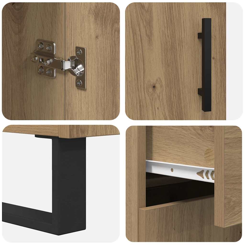 vidaXL Highboard με συρτάρι 2 pcs Artisan Oak 69,5 x 34 x 180 εκ.