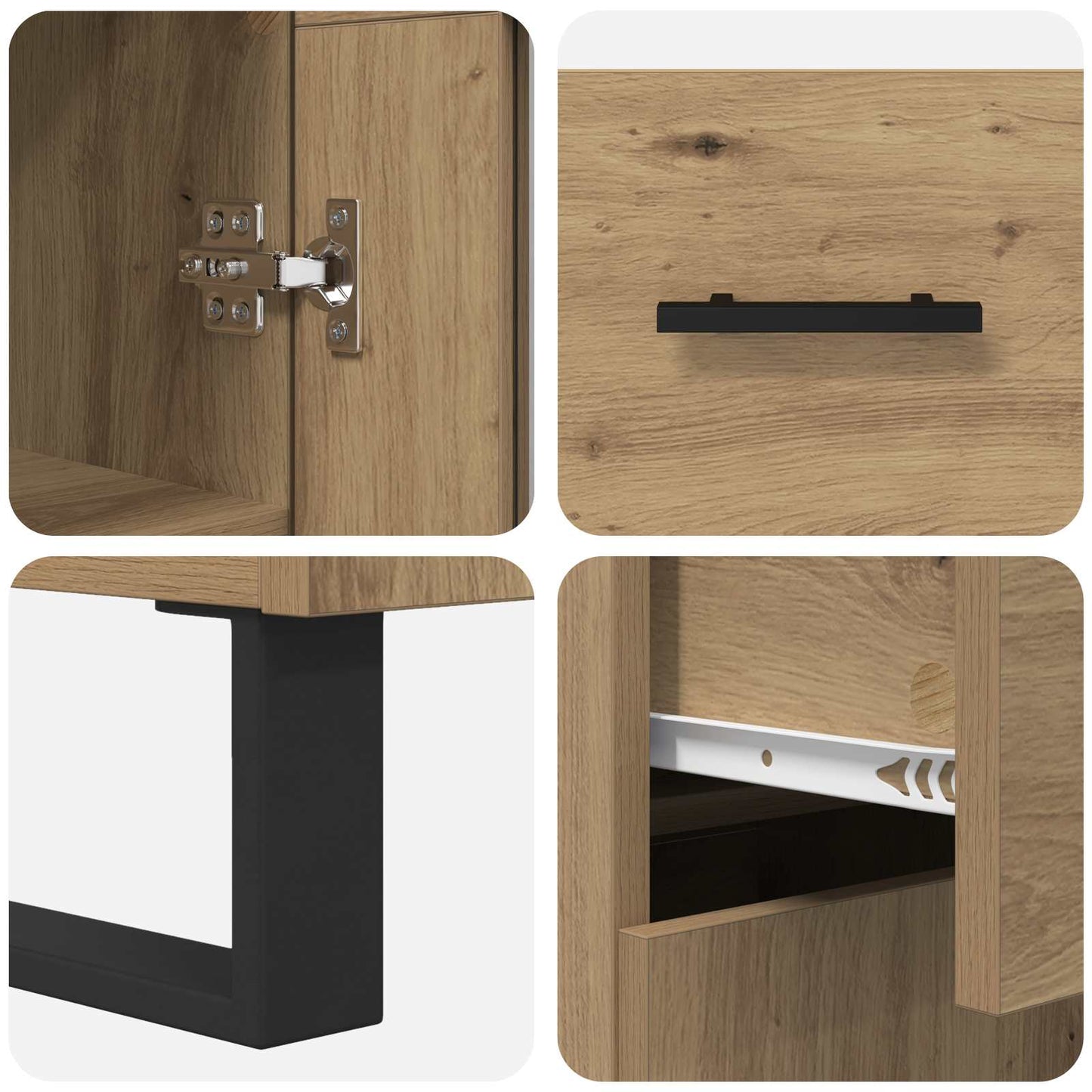 vidaXL Highboard 2 τμχ. Artisan Oak 69,5 x 34 x 180 εκ.
