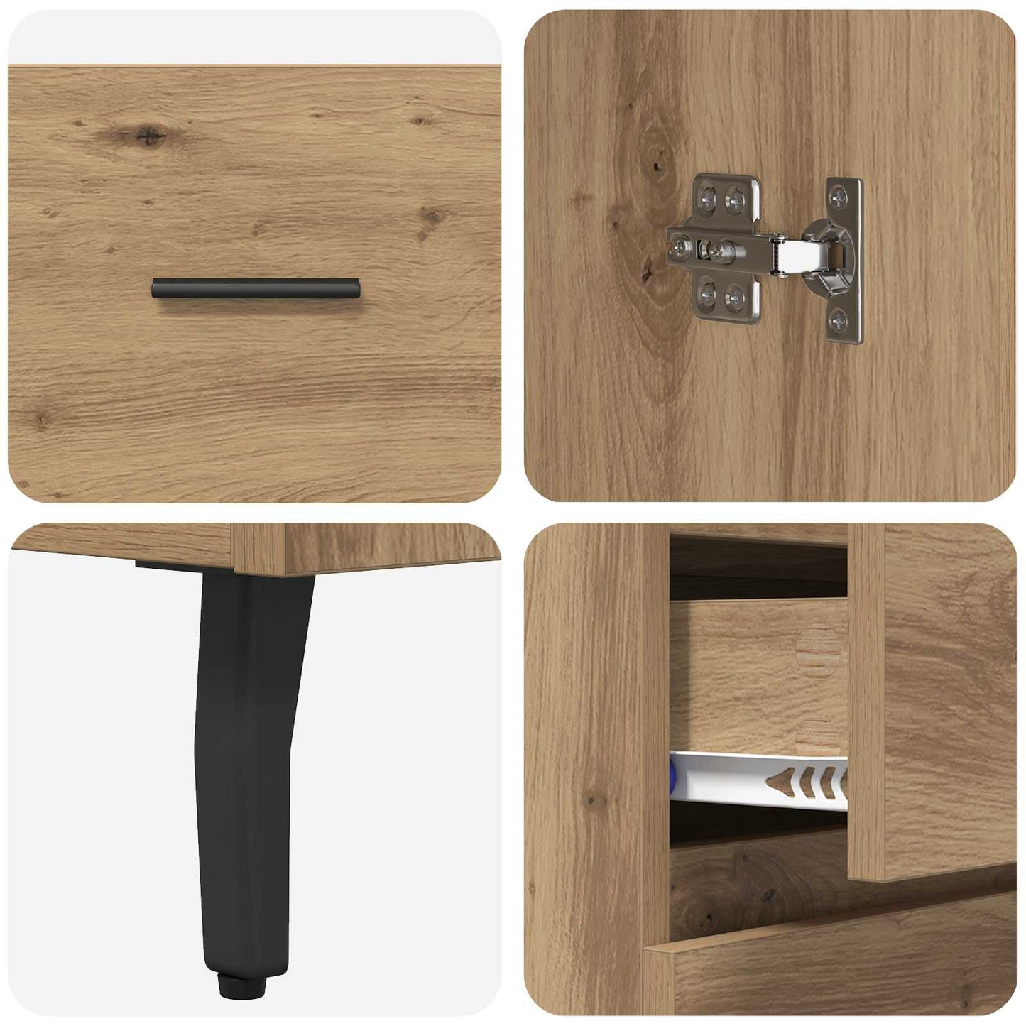 vidaXL Highboard με συρτάρι Artisan Oak 69,5 x 34 x 180 εκ.