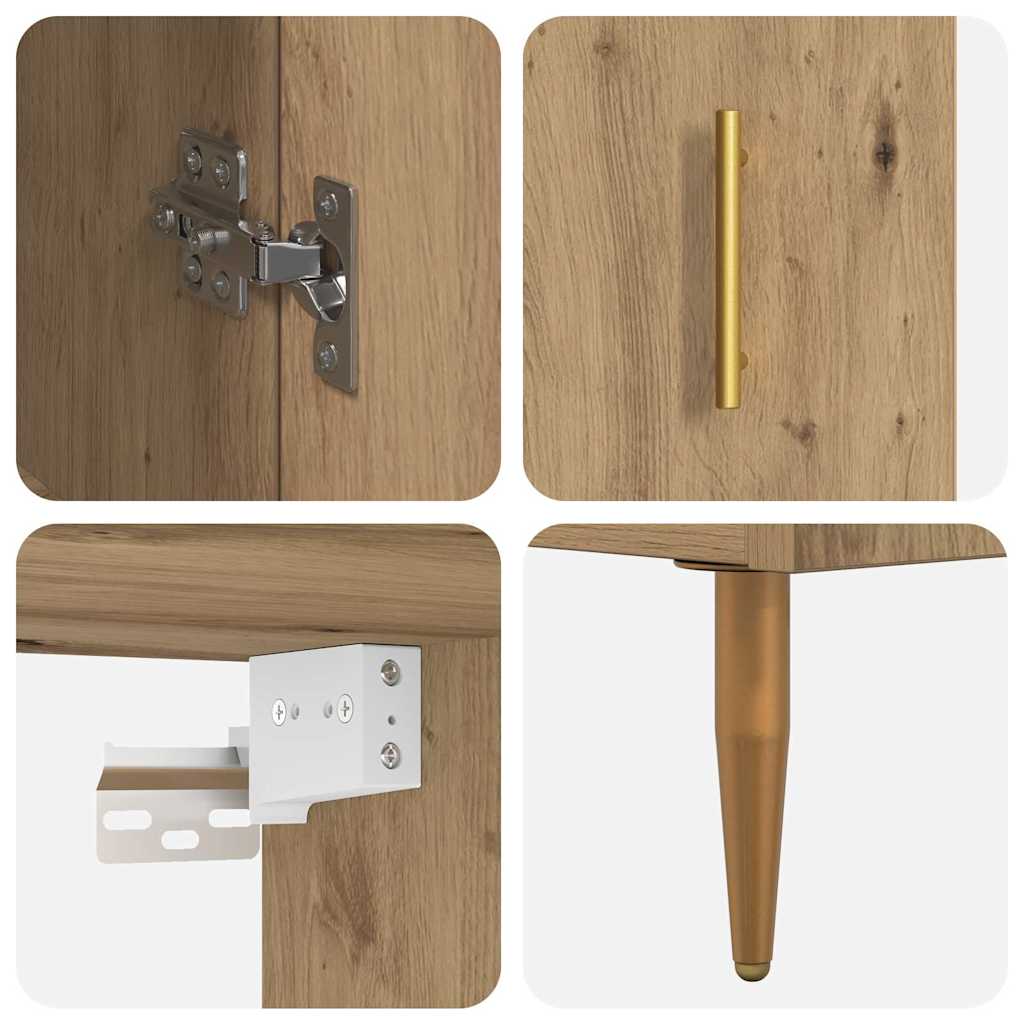 vidaXL Highboard 2 pcs Artisan Oak Επεξεργασμένο ξύλο