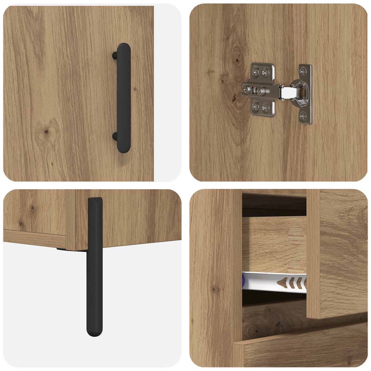 vidaXL Highboard Artisan Oak 69,5 x 32,5 x 180 εκ Επεξεργασμένο ξύλο