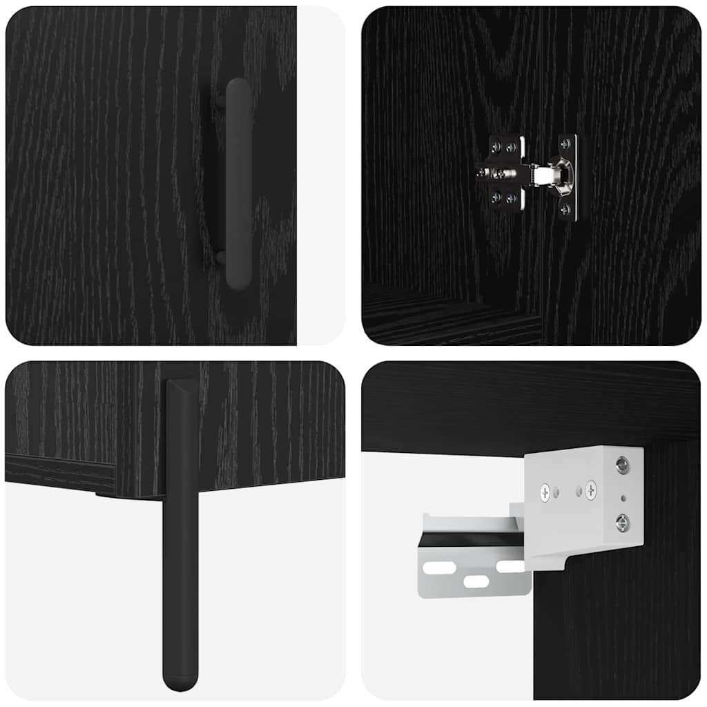 vidaXL Highboard Μαύρη Οξυά 69,5 x 34 x 180 εκ. Επεξεργασμένο ξύλο